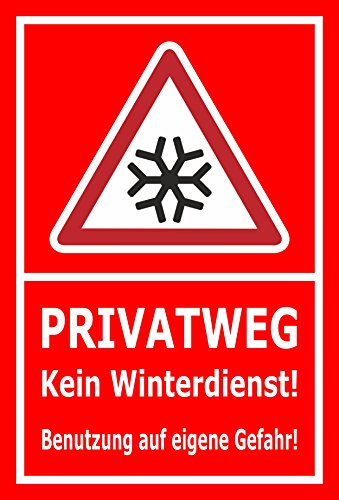 Melis-Folienwerkstatt Schild Privatweg Kein Winterdienst - 30x20cm - Bohrlöcher - 3mm Hartschaum – 20 VAR S00018-059-D