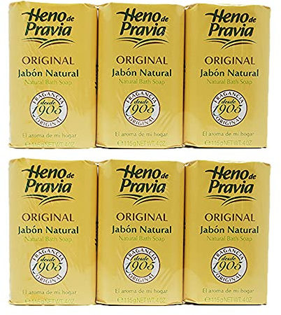 Jabón Heno de Pravia grande de 4,4 oz Original (6 jabones totales)