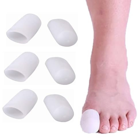 PEDIMEND™ 3 Pairs Big Toe Tubular Dressing Bandage Caps Guard | Nail Off Protectors | Joint Pain Relief | Ingrown Toenail Tubes Sleeves | Callus Cushion Blisters | Bunion Corrector (White)