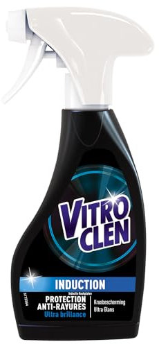 Vitroclen Spray detergente piastra induzione quotidiana protezione antigraffio e ultra lucente, 250 ml