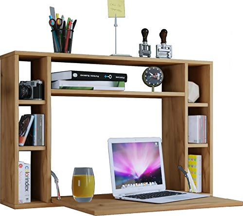 VCM Computertisch hängend | Klapptisch | Wandschreibtisch | Maße ca. H. 60 x B. 90 x T. 20 cm | Schreibtisch - Wandila