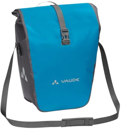 VAUDE Cykelväska för bagagehållare Aqua Back Single 1 x 24 L i blått, bakhjulsväska vattentät, cykel bagagehållare väska bak, enkel fastsättning – Made in Germany