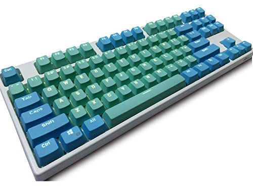 Topwang Keycaps, 87 tangenter, PBT tangentkåpor, mekaniska tangentkåpor, dubbel backlit, Word, transparent, färgspelkeycaps för US layout tangentbord för Cherry MX (Sälj endast tangenter) keycaps