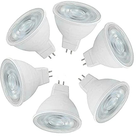 OUGEER 6 Stück MR16 LED-Leuchtmittel 6W LED GU5.3, Entspricht 60W MR16 Halogenlampe Warmweiß 3000K MR16 LED-Strahler GU5,3 600 Lumen Nicht Dimmbar, AC/DC 12V