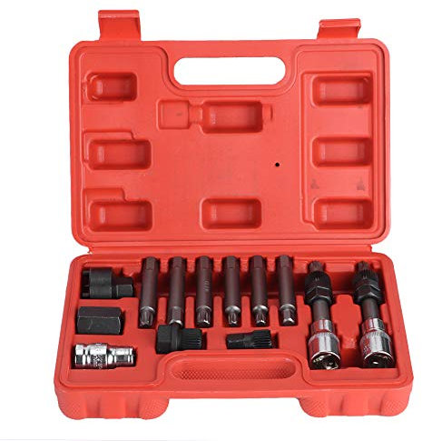 KIMISS 13 TEILE/SET Lichtmaschine Riemenscheibe Werkzeugsatz, Generator Freilauf Riemenscheibe Ausbau Steckschlüssel Bit 23 X 15 X 6 Cm Werkstatt Service Werkzeugsätze
