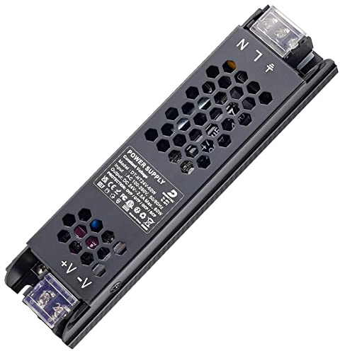 LED Trafo Netzteil 24V 60W 2,5A Slim Transformator AC 230 Volt auf 24 Volt | Schmal LED Treiber, DC 24V Power Supply Konstantspannung für Streifen Band Lampen