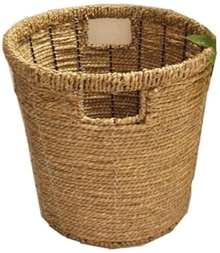 YMXWFC Rattan Trash Can Wastebasket,Round Bamboo Garbage Can Desktop Waste Can Hand-Wovenl, Bathrooms Kitchens Rubbish Bin Trash