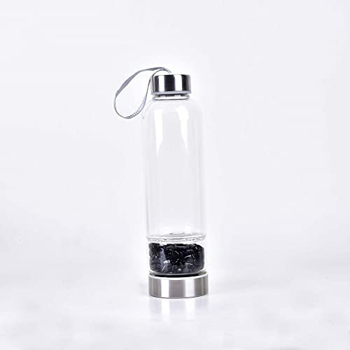 SAHKGYE 550 Ml Bottiglia d'Acqua in Cristallo Naturale Bacchetta Magica in Cristallo Obelisco di Cristallo Reiki con Punto Elisir Curativo della Bacchetta Bottiglia d'Acqua Infusa con Gemma