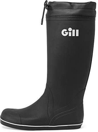 Gill Tall Yachting Boots - Non-Slip & 100% Rubber for Cruising, Sailing, Fishing - Black Size 10.5