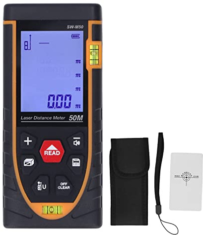 Telémetro Láser Infrarrojo, Portátil 30 Grupos de Datos Almacenamiento Medición de Distancia Láser Moldeado Integrado de Alta Precisión Gran Pantalla Retroiluminada para Fábrica
