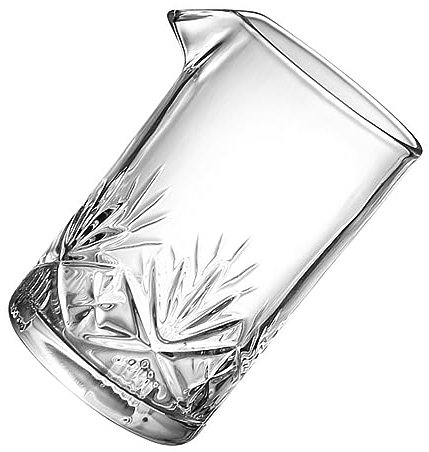 BESTonZON 700ml Crystal Cocktail Mixing Glass Carved Design, Professional Thick Bottom Bar Stirring Glass for Cocktail Mixing and Bar Use