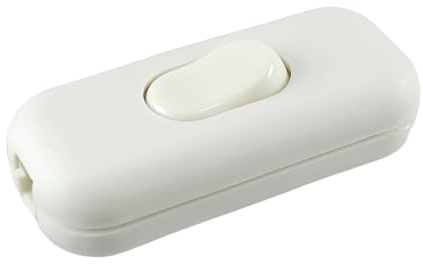 Zwischenschalter Weiß, 3-polig (2) Gehäuse und Kontakten mit schrauben, 6 A, 250 V~, Schnur-Zwischenschalter mit Wippe EIN/AUS Passt für LED