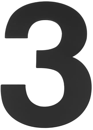 PATIKIL 3.5 Self-adhesive House Numbers for Outside Stick On, 1 Pcs Stainless Steel Address Visibility Signs for House Address Outside Garden Door Mailbox Decor Office Number, Number 3