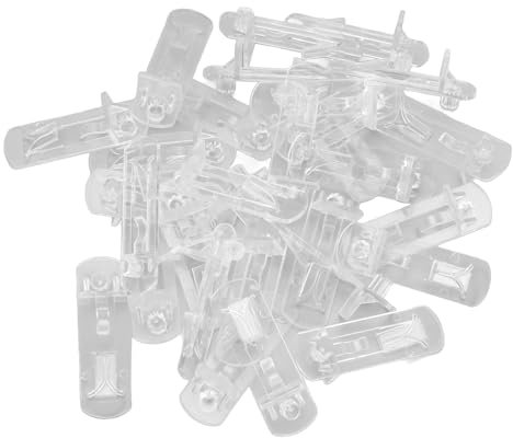 Sonew 30 Stück Verriegelbare Kunststoff-Regalstifte, Verriegelbare Regalstützstifte mit Transparenten Clips für 18 Bis 20 Mm Schrankregale