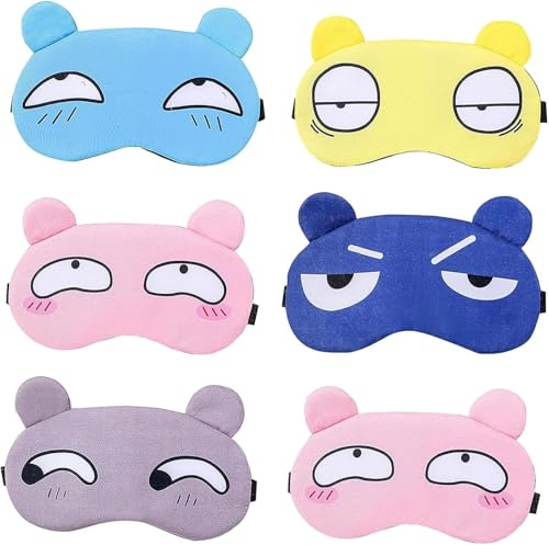 6 Stück Schlafmaske Kinder, Süß Der Kinder Schl Afaugenmaske, Spaß Weiche Schlafmasken, Verschiedenen Farben Schlafmaske, Mädchen, Jungen, Geeignet Für Zu Hause Oder Im Büro, Auf Reisen Usw Verwenden