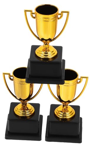 Warmhm 3stücke Trophäen Aus Goldfarbene Pokale Für Belohnungstrophäen Für Feiern Sporttrophäen Für Teilnahme Kleine Trophäen Für Klassenzimmer Preisgeschenke Für Party