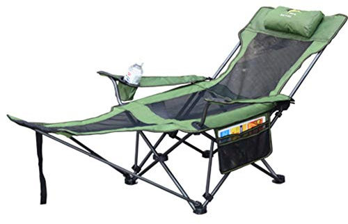 HZHXIFUFA Klappbarer Campingstuhl für Erwachsene, Outdoor-Klappstühle, Campingstühle mit Fußstütze, verstellbar, kompakte Campingstühle, Liegestuhl für Camping, Wandern, Strand, Angeln, Garten