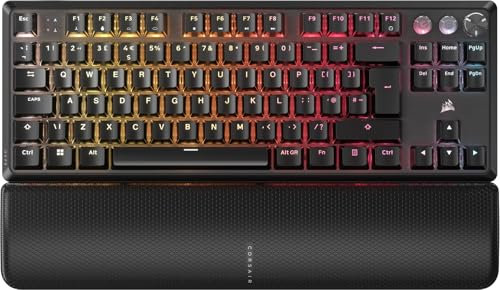 Corsair K70 PRO TKL RGB Tenkeyless Mechanical Wired Gaming Keyboard – Pre-Lubed Hall Effect MGX Hyperdrive Adjustable Switches, Simultaneous SOCD and Rapid Trigger, 8000Hz Polling, QWERTY UK – Black