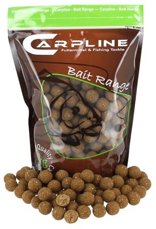 Carpline24 Premium Boilies Leber - 1 kg - 16 mm - Karpfenköder zum Angeln, Futterboilies zum Anfüttern von Karpfen, Carp Baits, Angelfutter mit Lockstoff