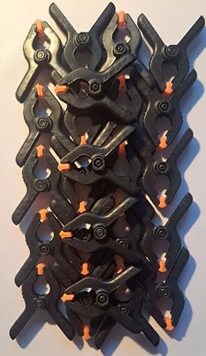 Spring Clamps Set of 24 Black Plastic 2.5inch for Woodwork, DIY Projects, Photo Studios, Craft and Hobbies