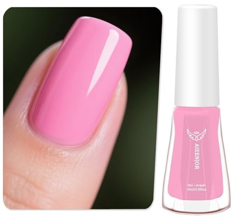 Aieenjor Nagellack Rose, 10ml Glänzend Schnelltrocknender Langanhaltender, Blush rosa Nagellack für DIY Nail Art Maniküre