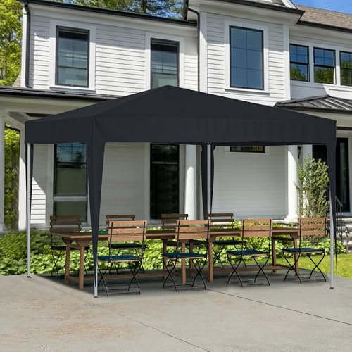 Thanaddo Pavillon 3x3m Pop-up höhenverstellbar Faltpavillon mit extra 4 Sandsäcke, UV50+ Stabil Wasserdicht Gartenpavillon mit Tragetasche, Partyzelt für Garten Outdoor Camping (Anthrazit)