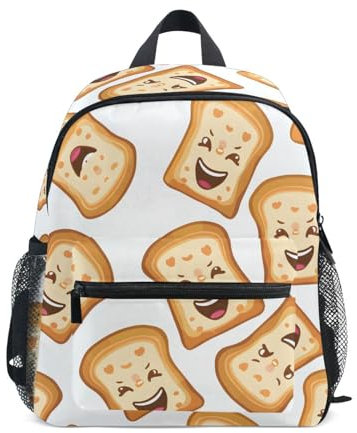 Mnsruu Funny Sliced Toast Bread Toddler Backpack for Boys Kids Backpack Preschool Kindergarten Bookbag Girls Rucksack School Bag 12 Inch