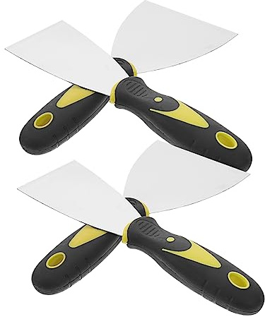 NUOBESTY 4pièces Grattoir Métal Pour Cloisons Sèches Grattoir à Peinture Et Papier Peint De Spatules Acier Inoxydable