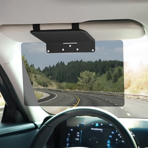 JGGDDU Estensore parasole polarizzato per auto, lente parasole PC anti-riflesso, estensore visiera bloccante, protezione UV e da cecità da neve, guida sicura, universale per auto SUV, nero