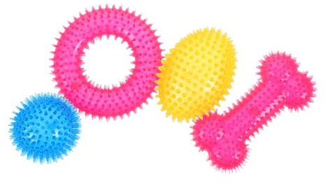 UPKOCH 4stücke Teiliges Robuster Hundespielbälle Für Mittlere Und Große Hunde Spiky Kauspielzeug Zur Zahnreinigung Interaktives Strapazierfähiges Welpenspielzeug Für Zahnwechsel Und