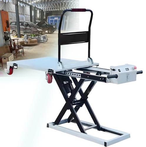 Electric Hydraulic Scissor Cart Lift Table,660lbs Capacity 40 Lifting Height, Electric Single Scissor Lift Table, Elevating Hydraulic Cart for Material Handling and Transportation