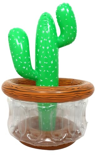 Refroidisseur de cactus – Seau à glace gonflable et porte-boisson pour fête au bord de la piscine, glacière flottante en forme de cactus pour les rassemblements d'été, la fiesta mexicaine, les décorat