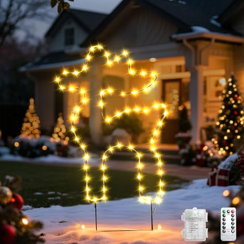 Kertaym LED Gartenstecker Weihnachten, Weihnachtsbeleuchtung Außen, Rentier & Weihnachtsbaum Figuren, Weihnachtsdeko Aussen, Outdoor Weihnachtsbeleuchtung Ideen (A)