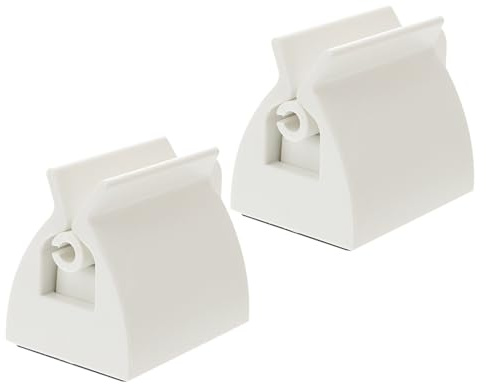 GARVALON Rolling Tube Toothpaste Squeezer Dispenser Toothpaste Holder Stand for Bathroom Rolling Squeezer White