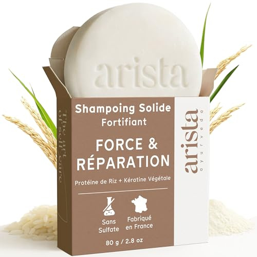 Arista Shampoo Solido per Capelli Danneggiati, Shampoo Rinforzante Donna e Uomo, Aiuta i Capelli Fragili ad Apparire Più Forti, Shampoo Solido Vegano, Senza Parabeni e Sulfati (80 g)