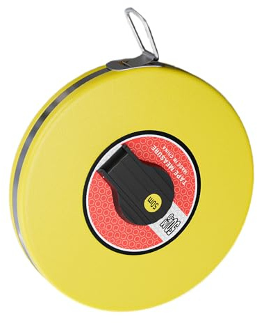 Metro a nastro in fibra di vetro antiurto con manovella e rullo liscio in ABS per lavori di costruzione