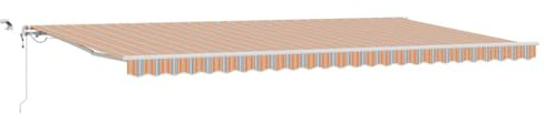 Foknhdi - Estor con brazo articulado, 600 x 300 cm, multicolor, de poliéster y metal, con práctico sistema retráctil, resistente y duradero, para jardín, terraza y balcón