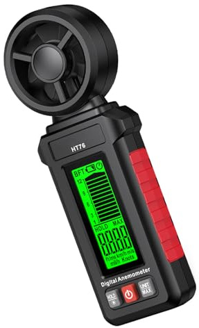 Handheld Anemometer Including Multifunction Display for Winds Speed Direction Temperature Readings Lightweight and Portable Portable Gauge