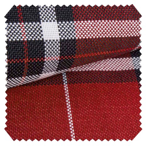 novely® LONDON - Polsterstoff im British Style - Karierter Möbelstoff - Pflegeleichte Meterware 1lfm | Farbe: 07 Rot