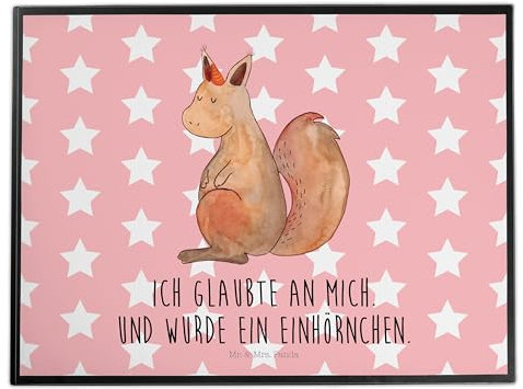 Mr. & Mrs. Panda Bastelmatte Einhorn Glauben - Geschenk, tischmatten, Einhörner, Eichhorn, schreibtischunterlagen, Einhörnchen, Unicorn, Eichhörnchen, tischpad, Schreibunterlage, schreibtischunterlage