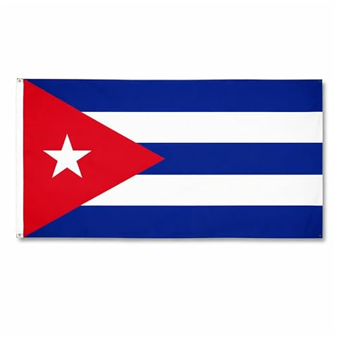 Bandera nacional de Cuba de 5 x 3 pies, eventos deportivos, decoración de pub, barbacoa, para la Copa del Mundo 2023, pancarta de soporte para ventilador