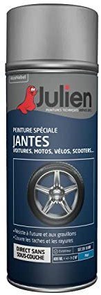 Julien Peinture Aérosol Special pour Jantes - Voitures et 2 roues - Noir Mat 400ml