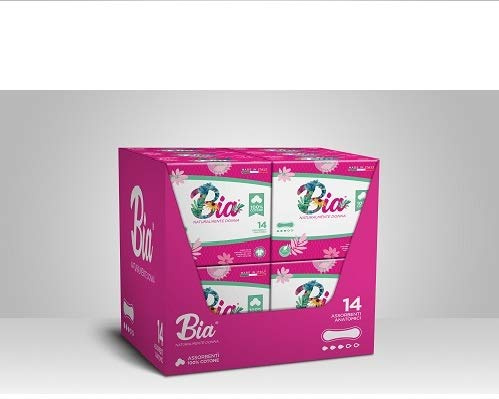 Bia Damenbinden Normal ohne Flügel, Organic Cotton. Aus 100% nachhaltiger Bio-Baumwolle (12 x 10 Stück)