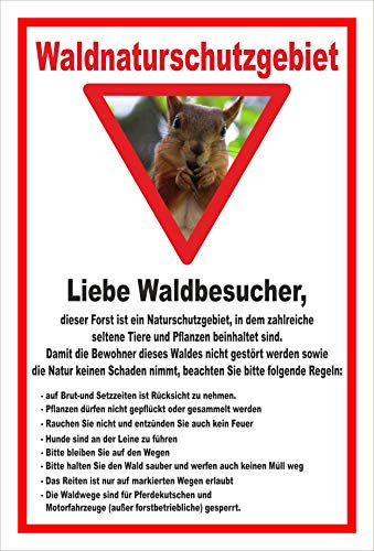 Melis-Folienwerkstatt Schild Wald-Naturschutzgebiet - 60x40cm - Bohrlöcher - 3mm Aluverbund – 20 VAR S00359-203-B