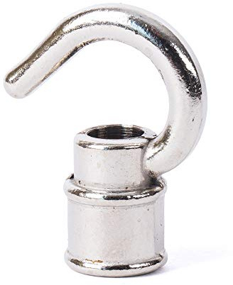 Haken aus Messing mit INNENGEWINDE M10x1, Nickel - 1 Stück