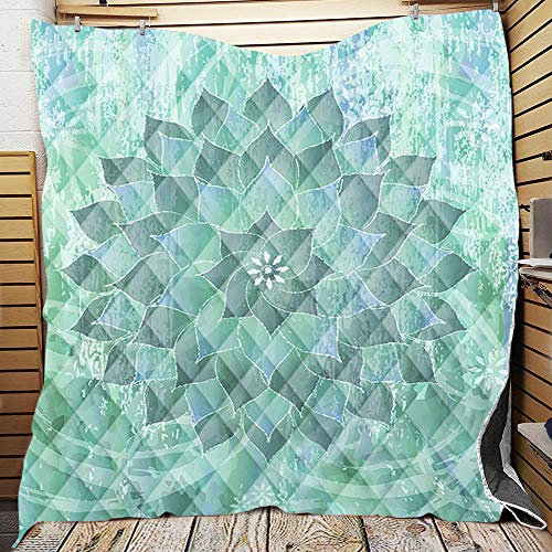 FANSU Tagesdecke Bettüberwurf Steppdecke Mikrofaser Doppelbett Einselbetten Tagesdecken Gesteppt Bettwäsche Sofaüberwurf Wohndecke Stepp Gesteppter Quilt (Grüner Lotus,200x230cm)