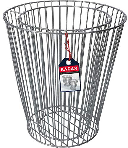 KADAX Gabion av galvaniserat stål, gabionskruka, stabil kruka, upphöjd bädd, väderbeständig stenkorg, rund trådkorg, växtkorg, blomkruka (⌀ 41 cm)