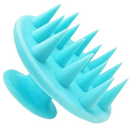 Kopfhaut Massagebürste [Nass & Trocken], Haar Waschen Shampoo Haarbürste für Peeling und Kopfmassage, Silikonkamm Pflege Haarwurzel, Healthy Head ohne Schuppen, Stimuliert das Haarwachstum, (Hellblau)
