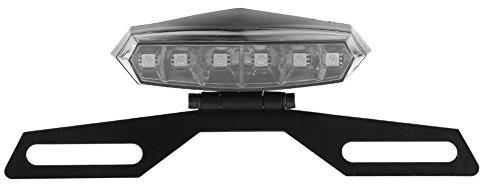 Yctze 1 Pcs Feu Stop Arrière LED pour Moto Tout-Terrain Support de Plaque D'immatriculation Lumière Rouge et Bleue pour Feu Arrière LED Stop en Flash pour Support Plaque Moto