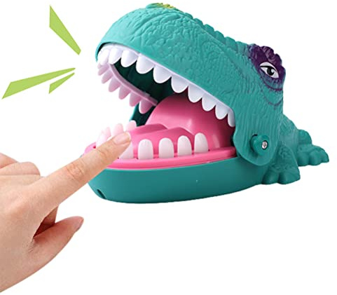 Dino spänne tänder spel – Croco tandspel vinglande tand, inga batterier krävs! Actionspel för hela familjen, kan även användas som drickspel, dinosauriebitande fingerspel